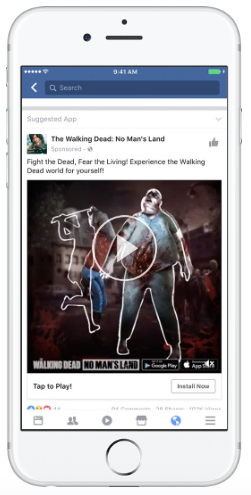 Anuncio de Facebook de The Walking Dead