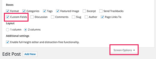 Mostrar metabox de campos personalizados en la pantalla de edición de publicaciones en WordPress