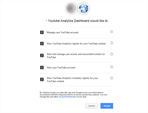 Dar permiso a YouTube Analytics para acceder a los datos de su cuenta