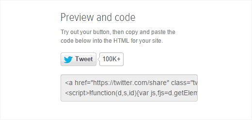 Generando el código para el botón oficial de Tweet
