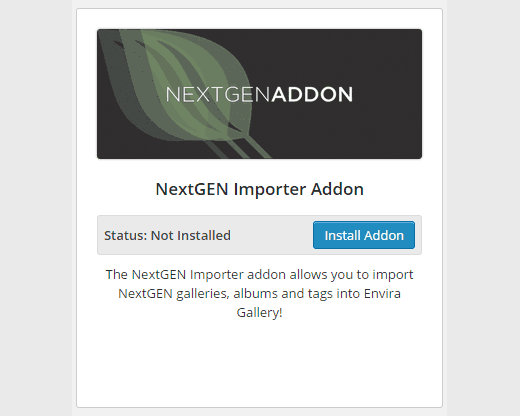 Complemento NextGEN Importer Addon para Envira Gallery