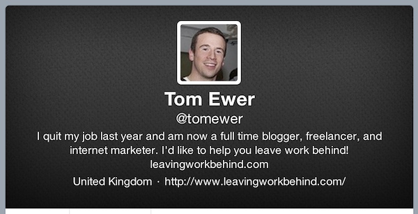 Tom Ewer en Twitter