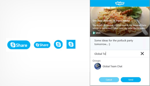 Botón para compartir de Skype
