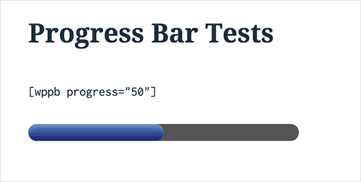 Código corto predeterminado para mostrar la barra de progreso