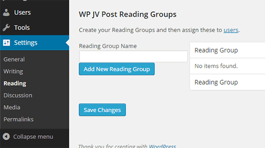 Crear grupos de lectura para su sitio de WordPress