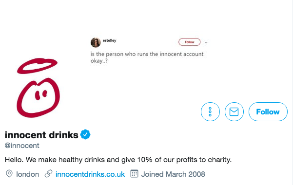 Biografía de Twitter para Innocent Drinks
