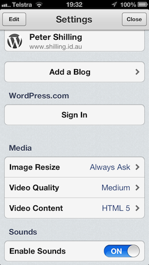 Configuración móvil de WordPress