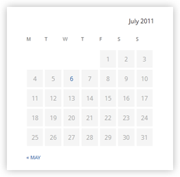 Estilo de widget de calendario de WordPress