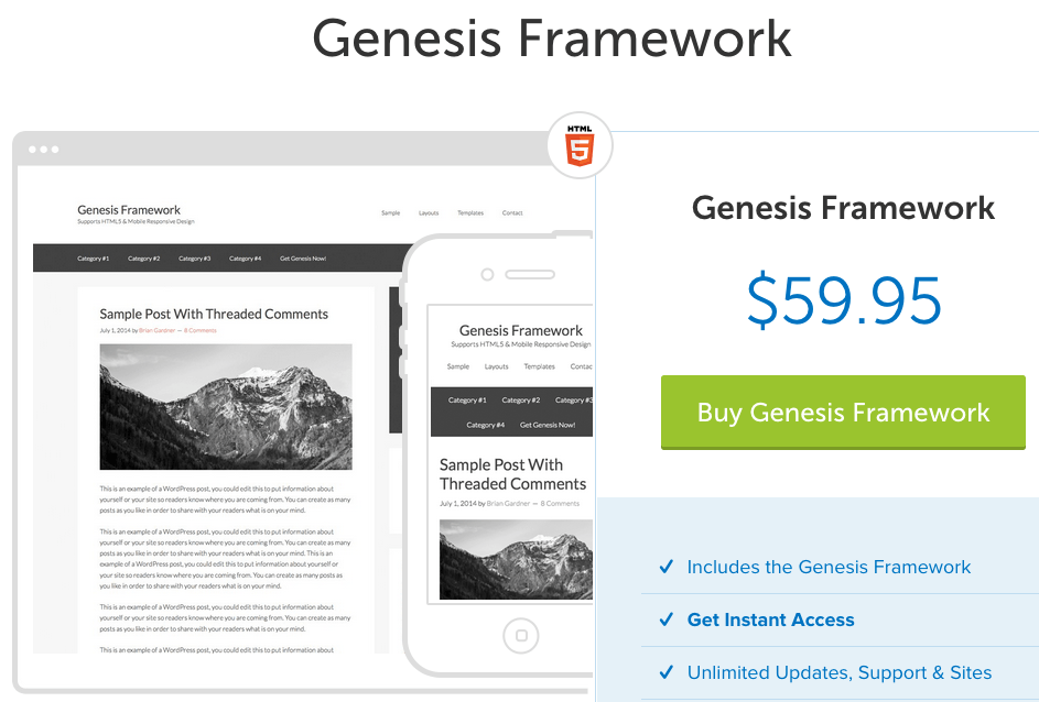 El framework Genesis de StudioPress.
