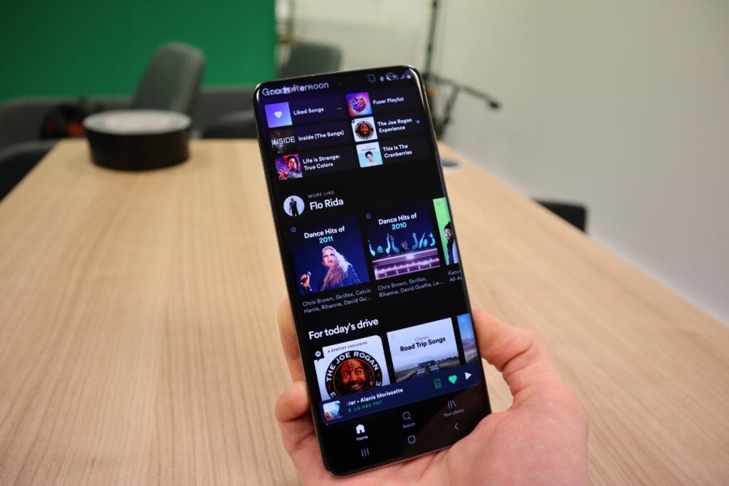 Spotify ejecutándose en el Galaxy S20 Ultra