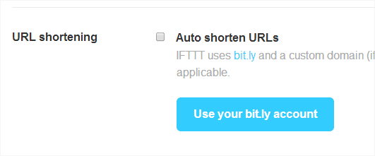Deshabilitar el acortamiento de URL en IFTTT