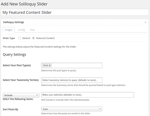 Agregar un nuevo control deslizante de contenido destacado en WordPress usando Soliloquy