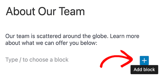 Haga clic para agregar un nuevo bloque