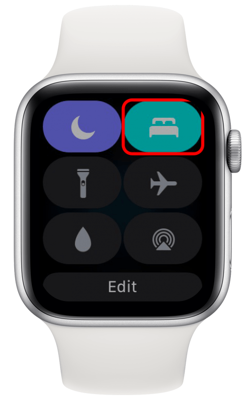 icono de cama azul turquesa en Apple Watch
