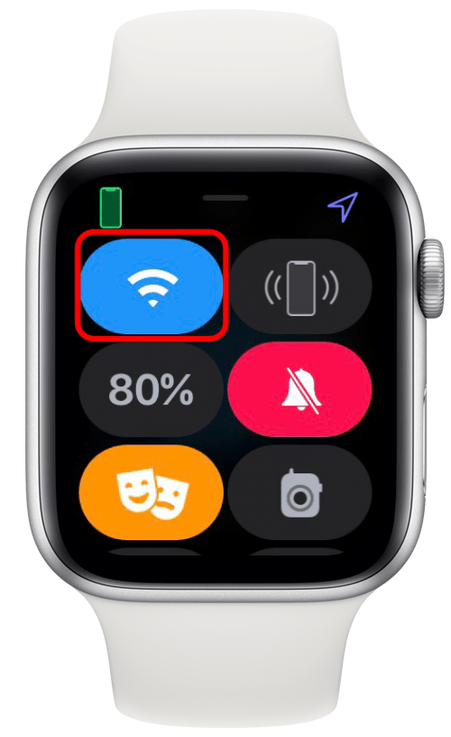 icono azul de Wi-Fi en Apple Watch