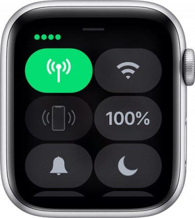 Icono de puntos verdes en Apple Watch