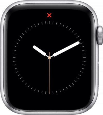 Ícono X rojo en Apple Watch