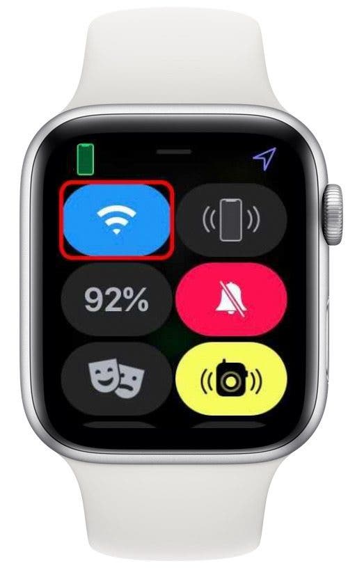 El símbolo azul de Wi-Fi significa que Apple Watch está conectado a Wi-Fi