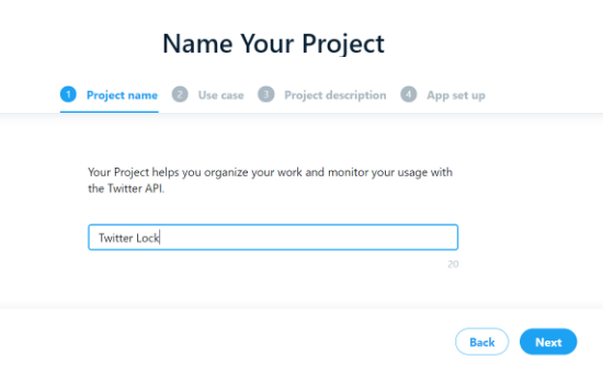 Introduce un nombre para tu proyecto