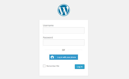 Iniciar sesión con el botón clave Pantalla de inicio de sesión de WordPress