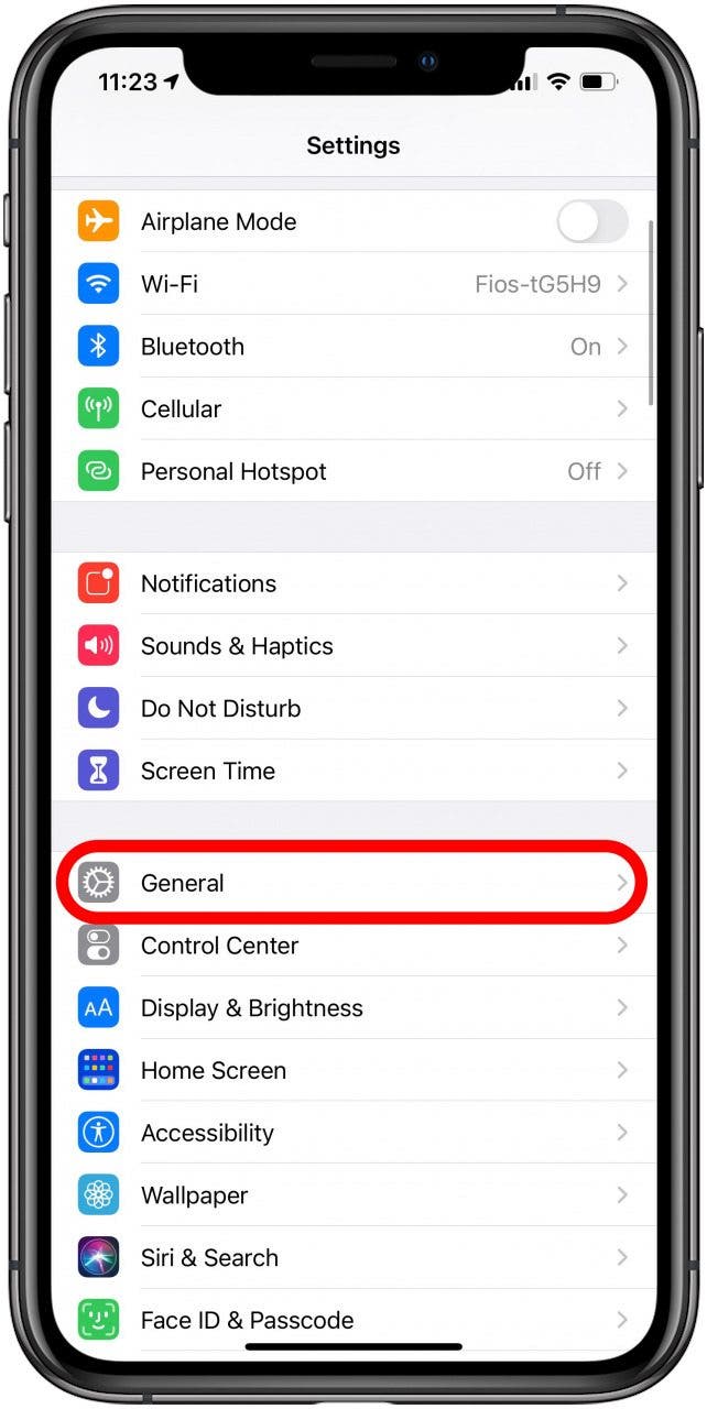 Toque General para actualizar su iPhone