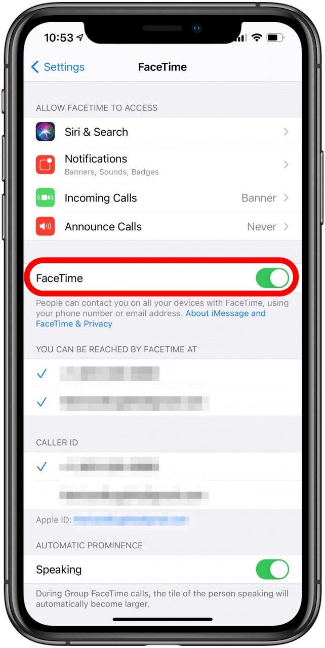 Asegúrate de que FaceTime esté activado en la configuración de tu iPhone