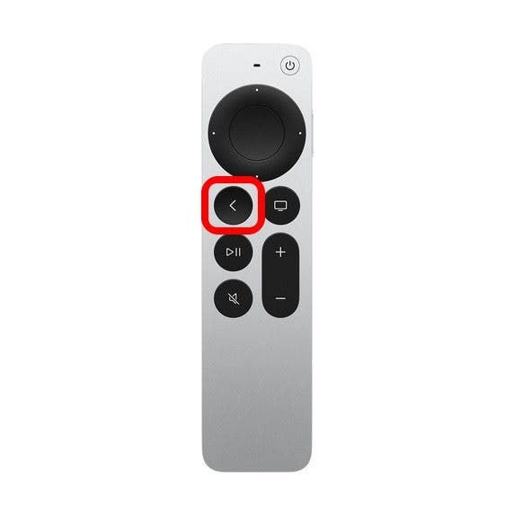 Botón de retroceso del control remoto Apple TV Siri
