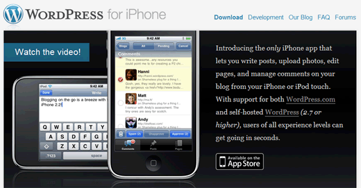 WordPress para iPhone