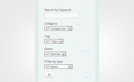 Un formulario de búsqueda avanzada en WordPress