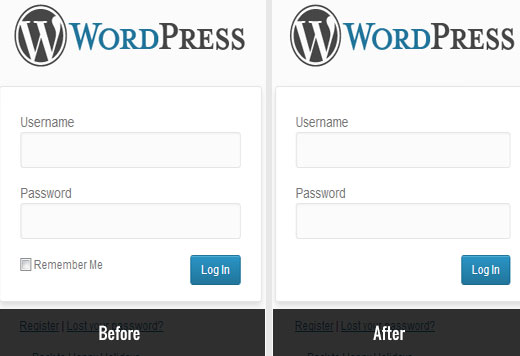 Eliminando la casilla de verificación Recuérdame de la página de inicio de sesión de WordPress