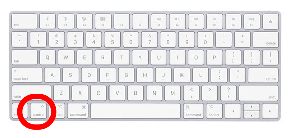 botón de control del teclado de apple