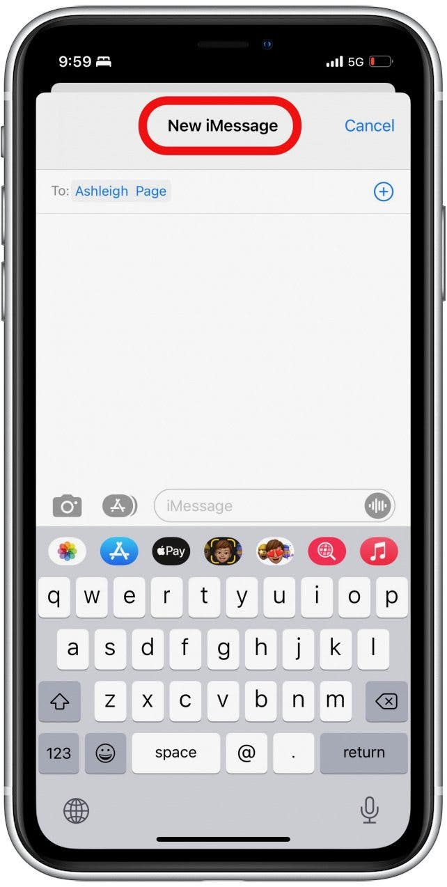 Cómo enviar confeti en iPhone Paso 4 - Confirmación de iMessage