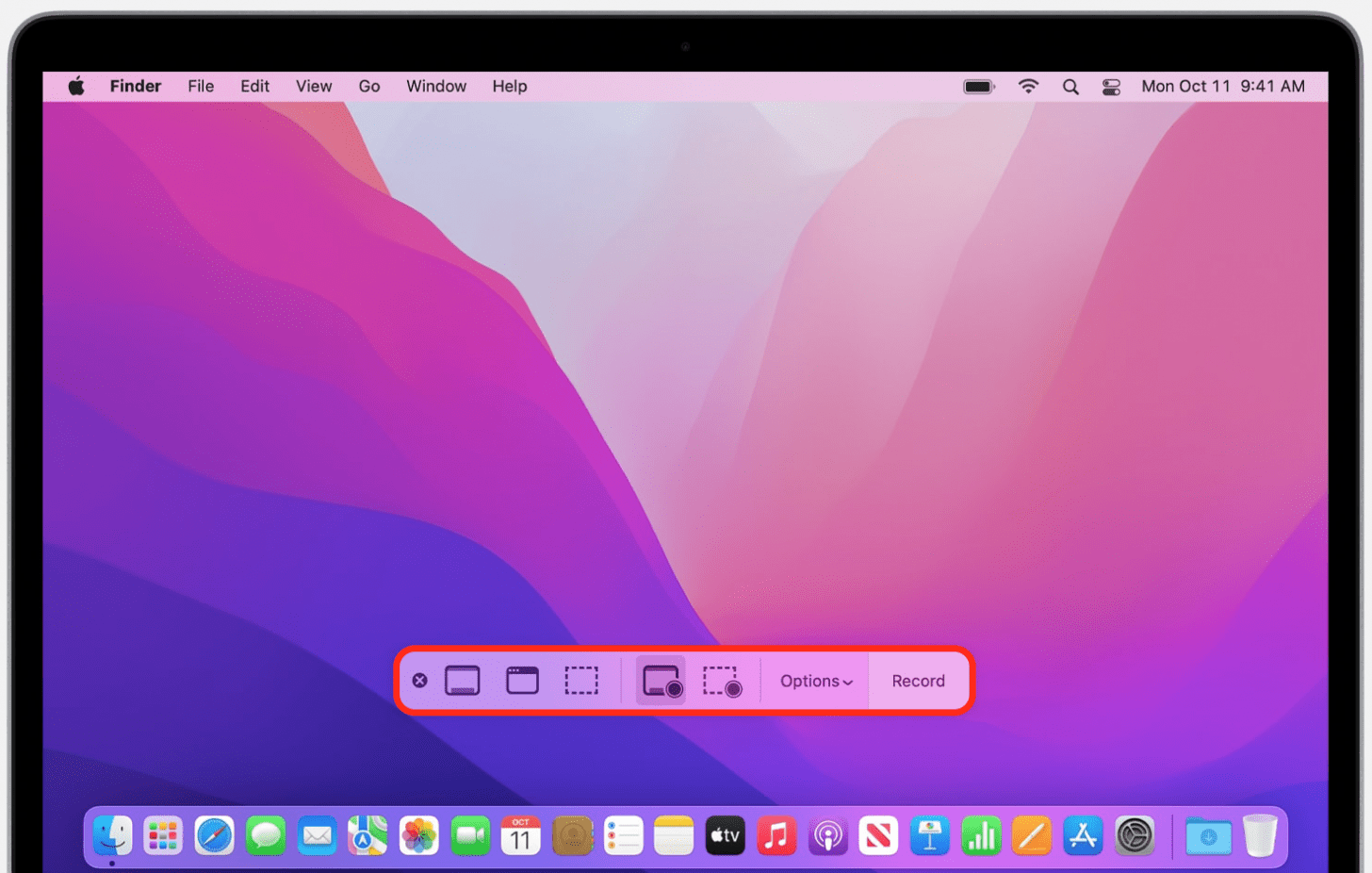 opciones de grabación de pantalla mac
