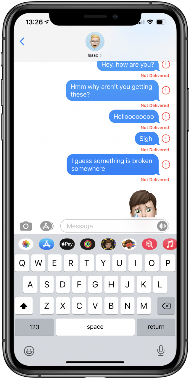 Intente enviar un mensaje de texto en su iPhone, si eso no funciona, es posible que tenga problemas con su proveedor de telefonía celular o que se encuentre en una zona muerta.