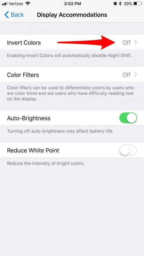 invertir colores iphone
