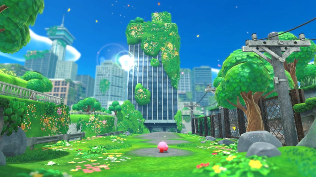 El primer nivel en Kirby and the Forgotten Land
