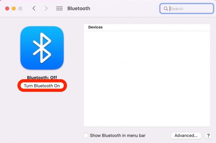 Cómo emparejar auriculares Bluetooth con Mac Paso 4: Activar Bluetooth