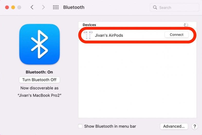 Cómo emparejar auriculares Bluetooth con Mac Paso 6 - Modo de emparejamiento