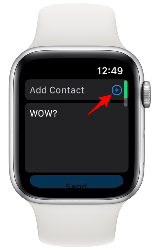 Presiona el ícono más para agregar un contacto.