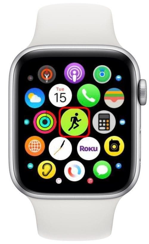 Abra la aplicación de entrenamiento en su Apple Watch