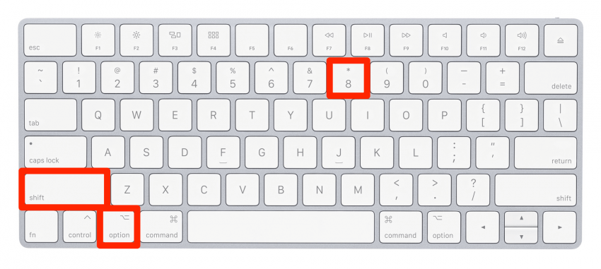 Cómo escribir símbolos en Mac: símbolo de grado más grande Mac
