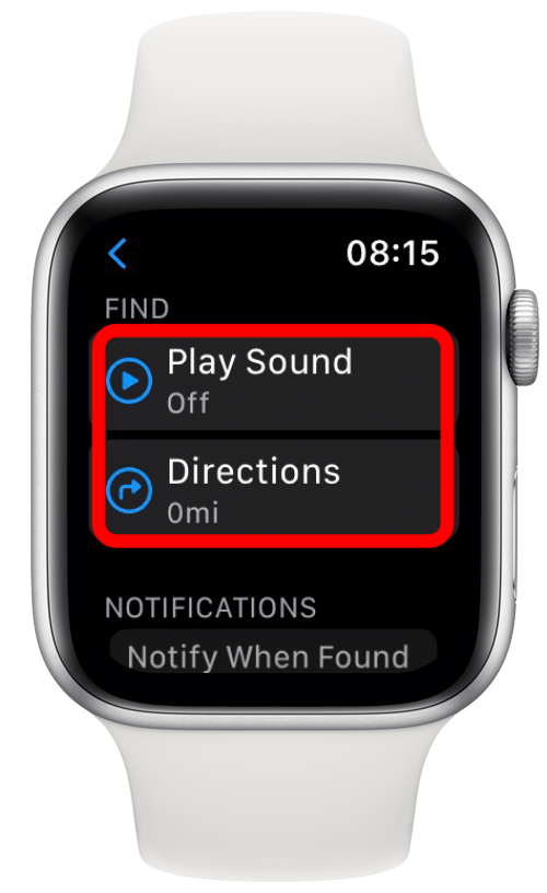 Utilice Play Sound o Directions para encontrar su AirTag.