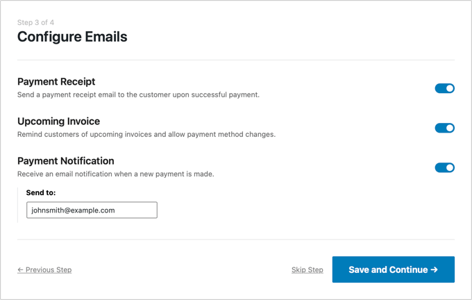 Configure sus correos electrónicos de pago simple de WP