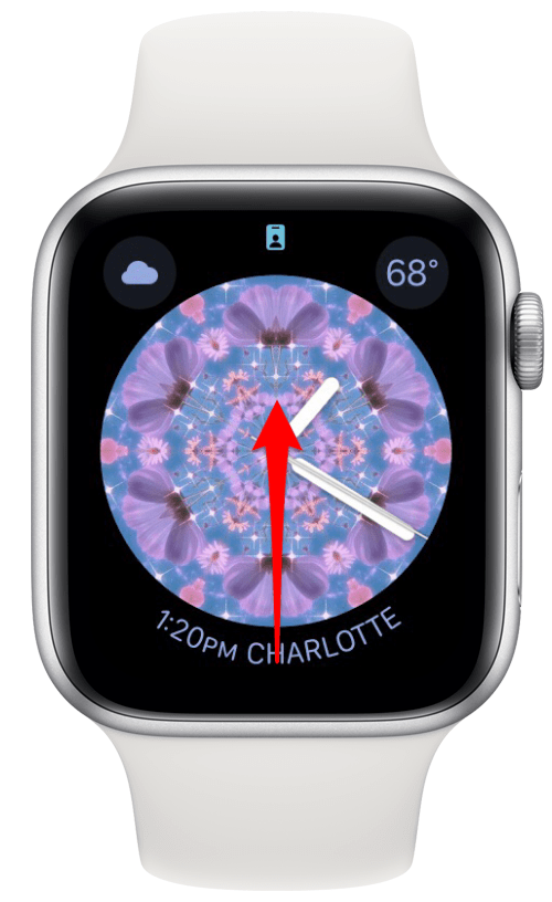 desliza hacia arriba en el Apple Watch para acceder al centro de control