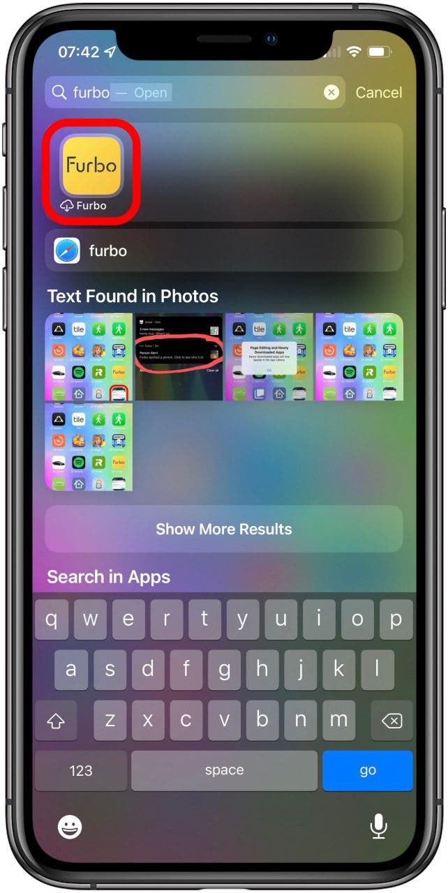 Si la aplicación está en su dispositivo, aparecerá el icono de la aplicación.