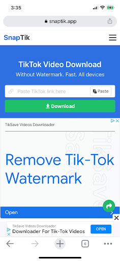 eliminar marca de agua con SnapTik