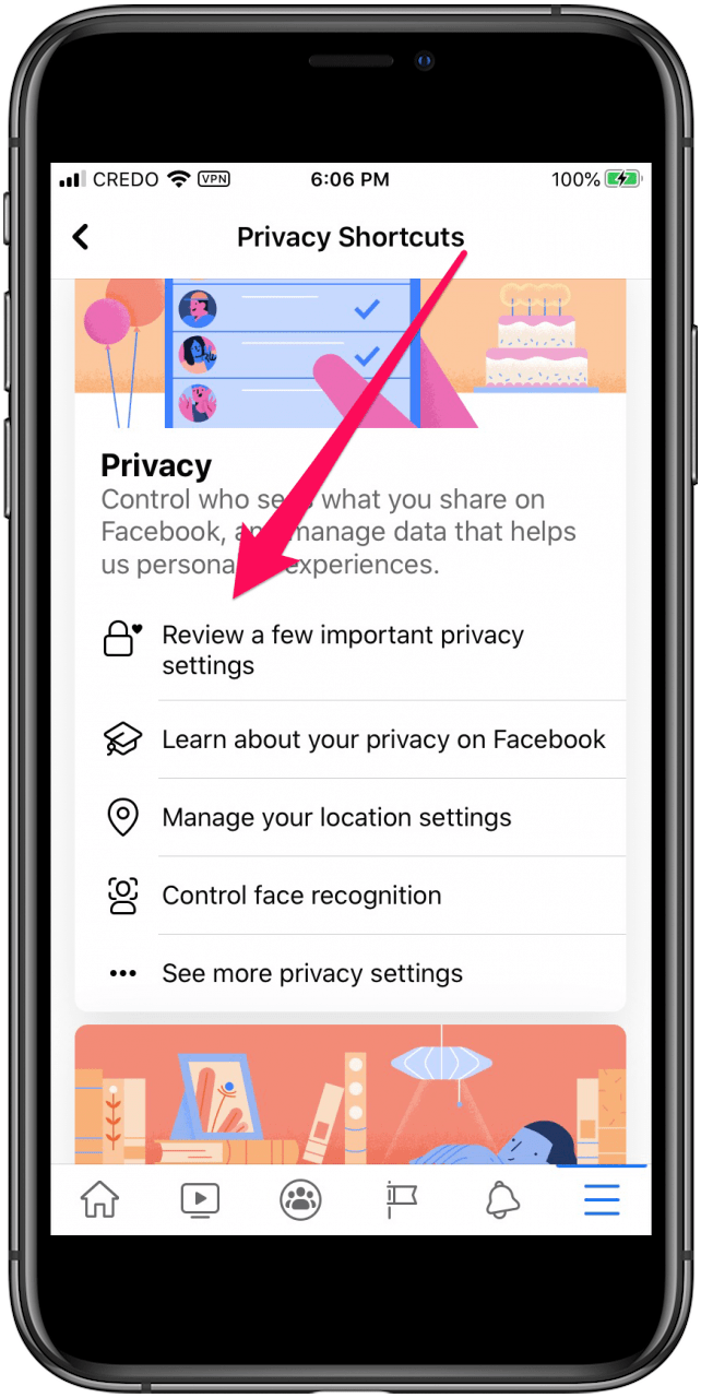 opciones de privacidad y datos de facebook