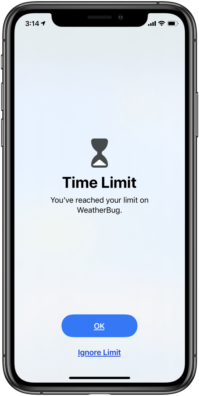 límites de tiempo de inactividad de la aplicación en iphone
