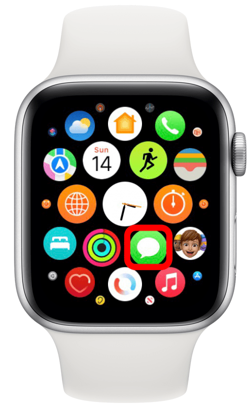 Abre Mensajes en tu Apple Watch.