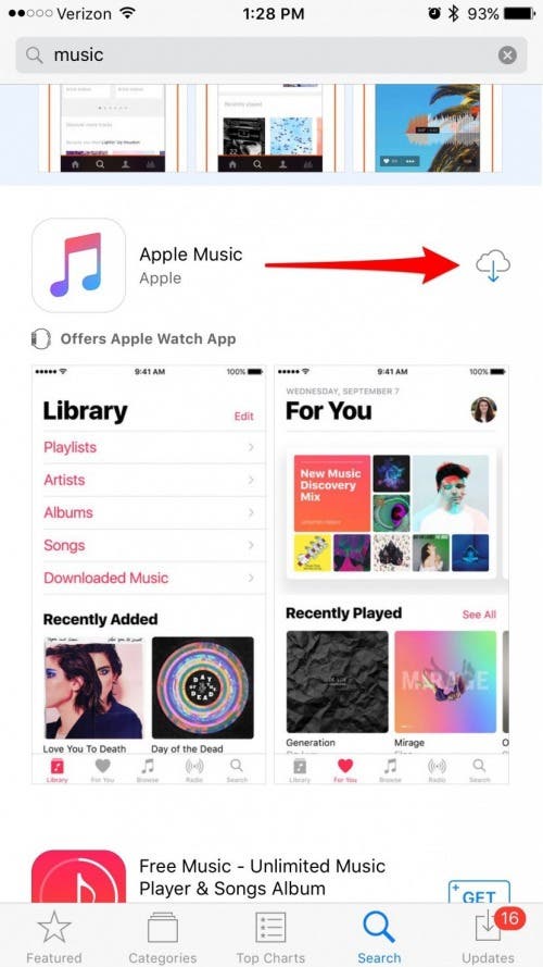 Falta la aplicación de música iOS 10